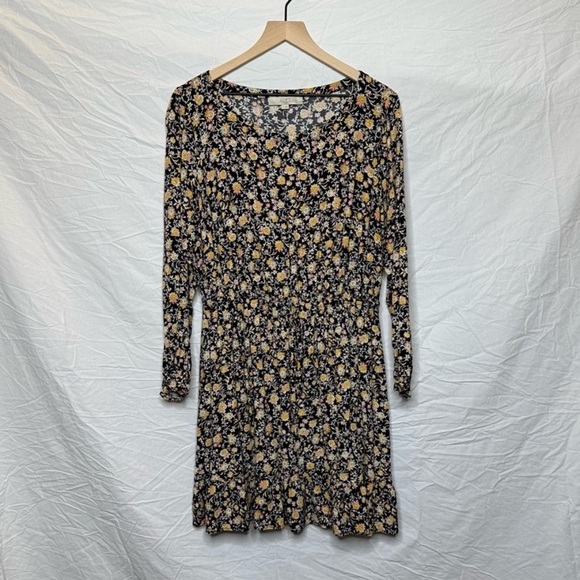 Loft Floral Black and Yellow Dress size 16 - Picture 2 of 4